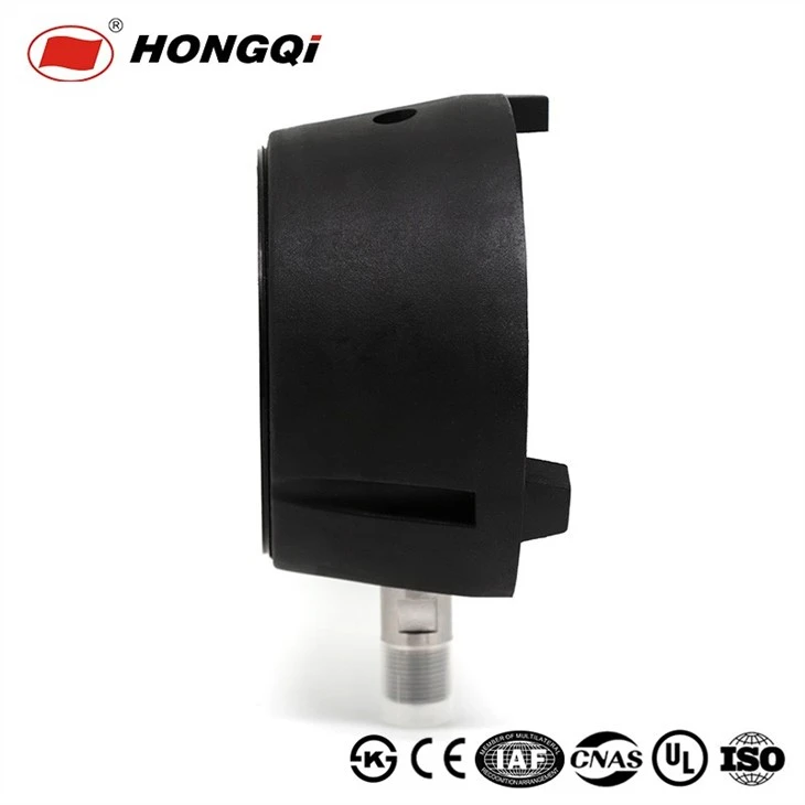 High Quality Polypropylene Case Bottom Mounting Process Pressure Gauge